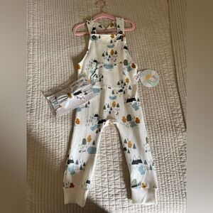 NWT Little Sleepies Play Line Overalls and Bow